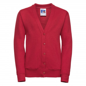 Red Deluxe Cardigan With Bidston Avenue Logo
